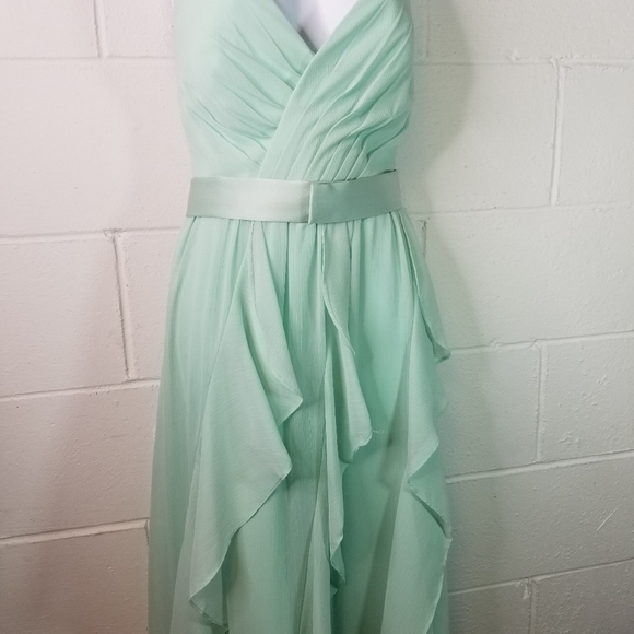 Vera Wang White mint green maxi formal gown - Picture 10 of 13